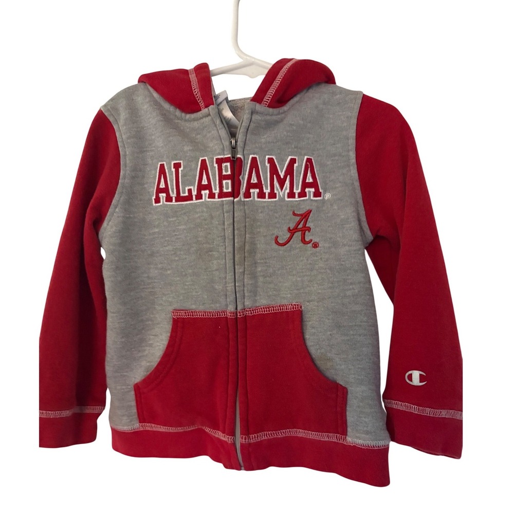 Champion Alabama Crimson Tide Kids Zip Up Hoodie Grey Red 3T NCAA Sweatshirt